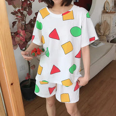 Sinchan Cotton Summer Pajama Set for Couples