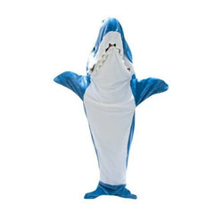 Large Size Thickened Warm Flannel Shark Sleeping Bag Pajamas