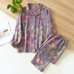 Japanese Spring and Autumn Women's Pajama Set