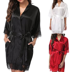 Lace Silk Pajamas Robes Nightgown