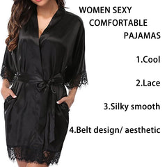 Lace Silk Pajamas Robes Nightgown