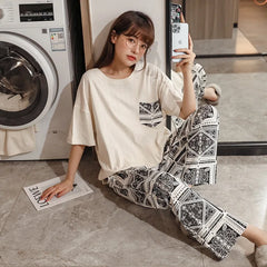 Summer Cotton Pajama Set for Women