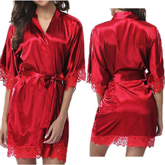 Lace Silk Pajamas Robes Nightgown