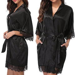 Lace Silk Pajamas Robes Nightgown