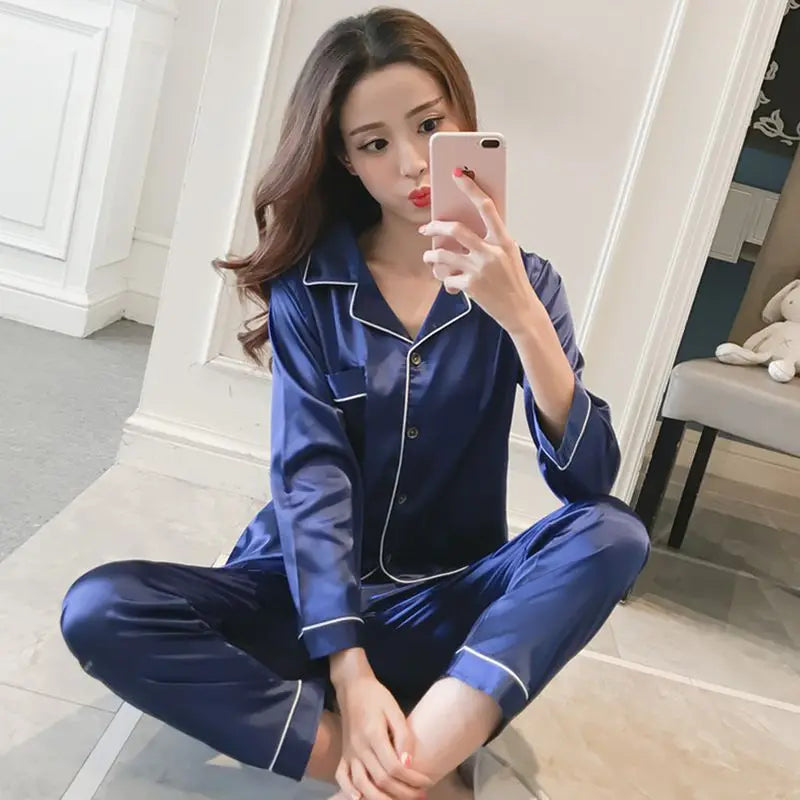 Women's Silk Satin Pajama Set