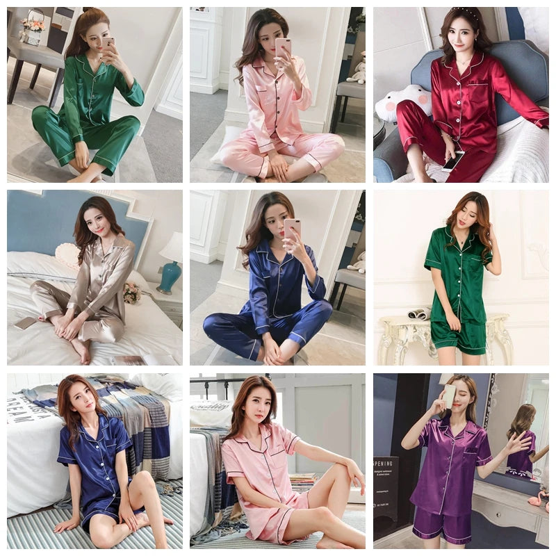 Women's Silk Satin Pajama Set