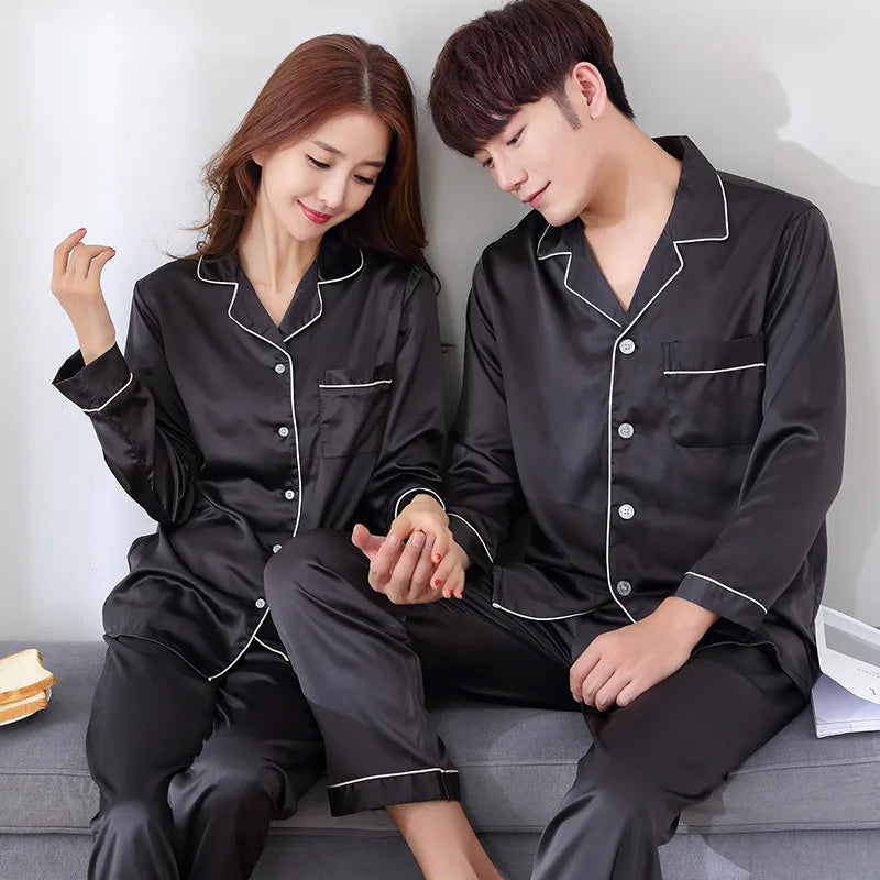 Silk Satin Couple Pajama Set