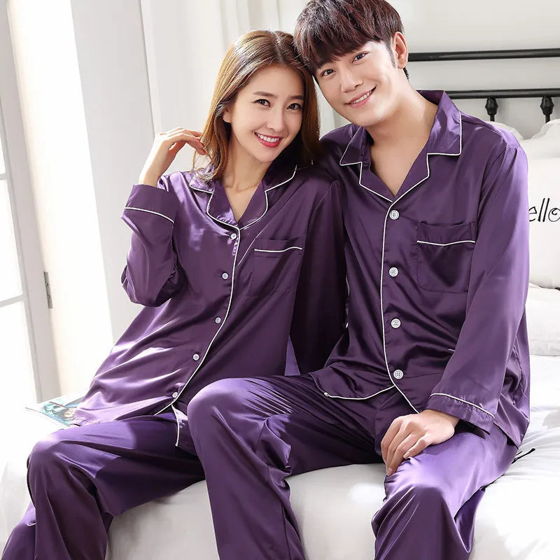 Silk Satin Couple Pajama Set