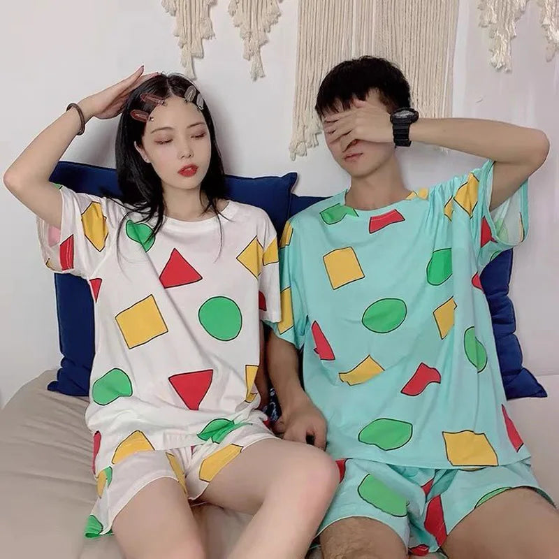 Sinchan Cotton Summer Pajama Set for Couples