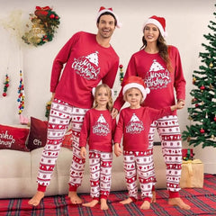 Black & Beige Family Christmas Matching Pajama Set in black