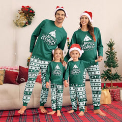 Black & Beige Family Christmas Matching Pajama Set in black, view 4