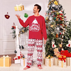 Black & Beige Family Christmas Matching Pajama Set in Beige, view 2
