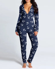 Women's Christmas Onesie with Open Butt Flap