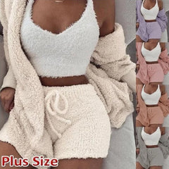 Fluffy Winter Pajama Set for Women