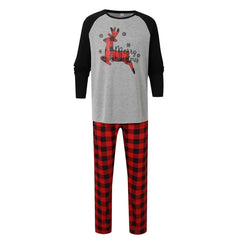 Family Christmas Eve Plaid Matching Pajama Set in Beige, view 4