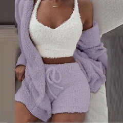 Fluffy Winter Pajama Set for Women