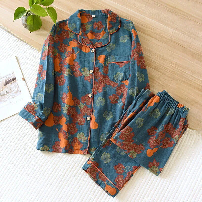 Japanese Spring and Autumn Women's Pajama Set