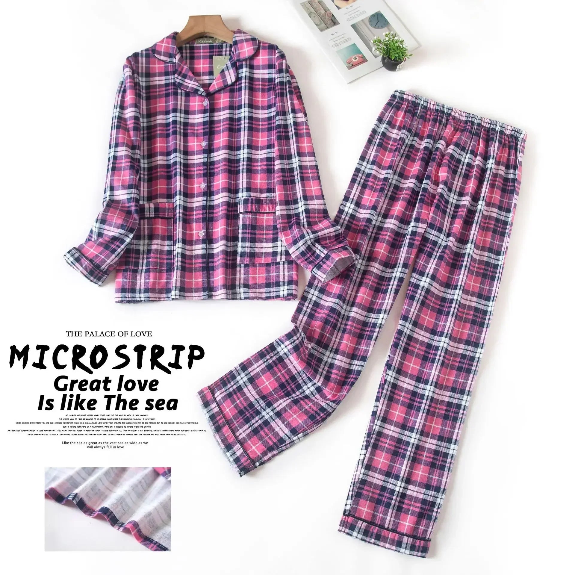 Women's Plus Size Flannel Cotton Pajama Set