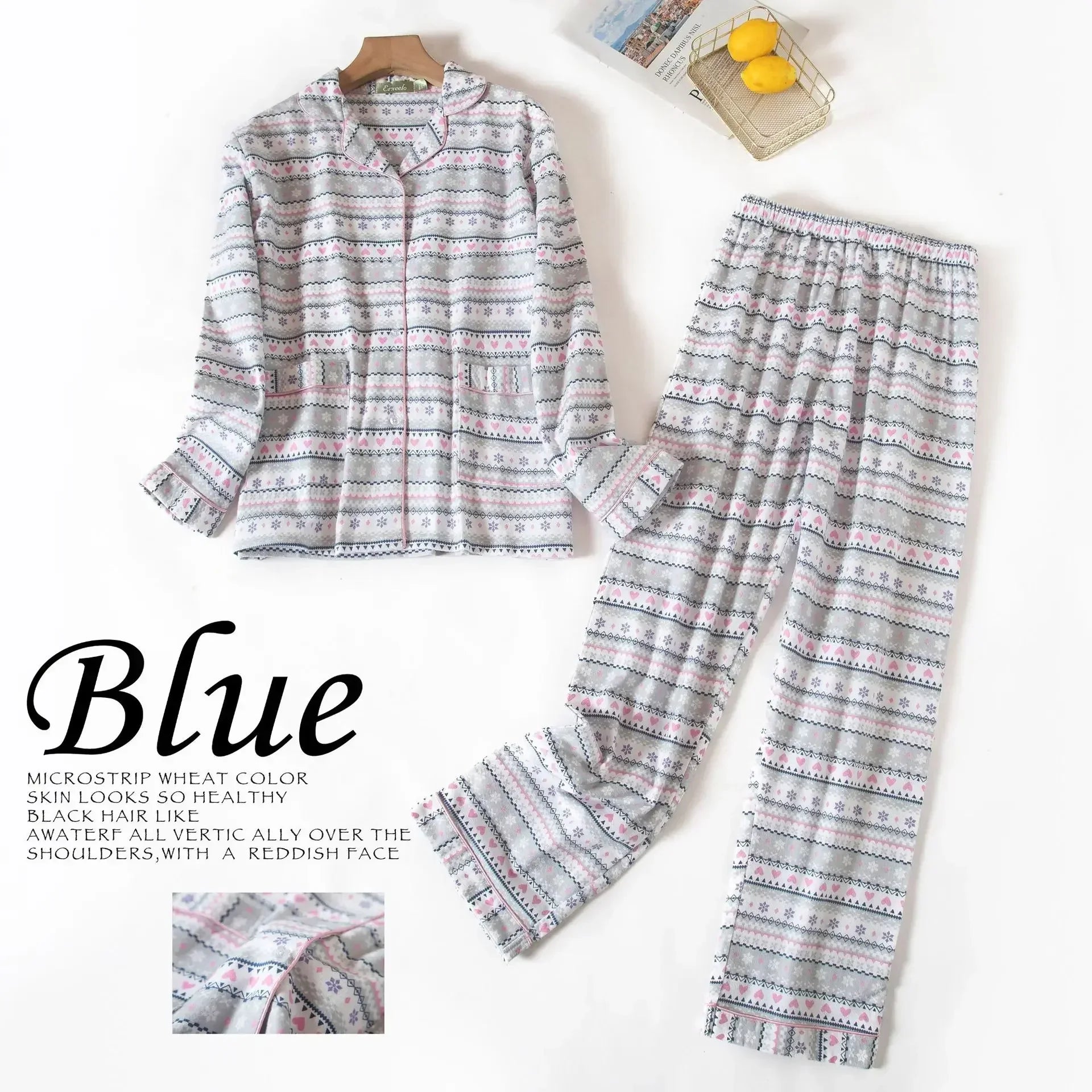 Women's Plus Size Flannel Cotton Pajama Set