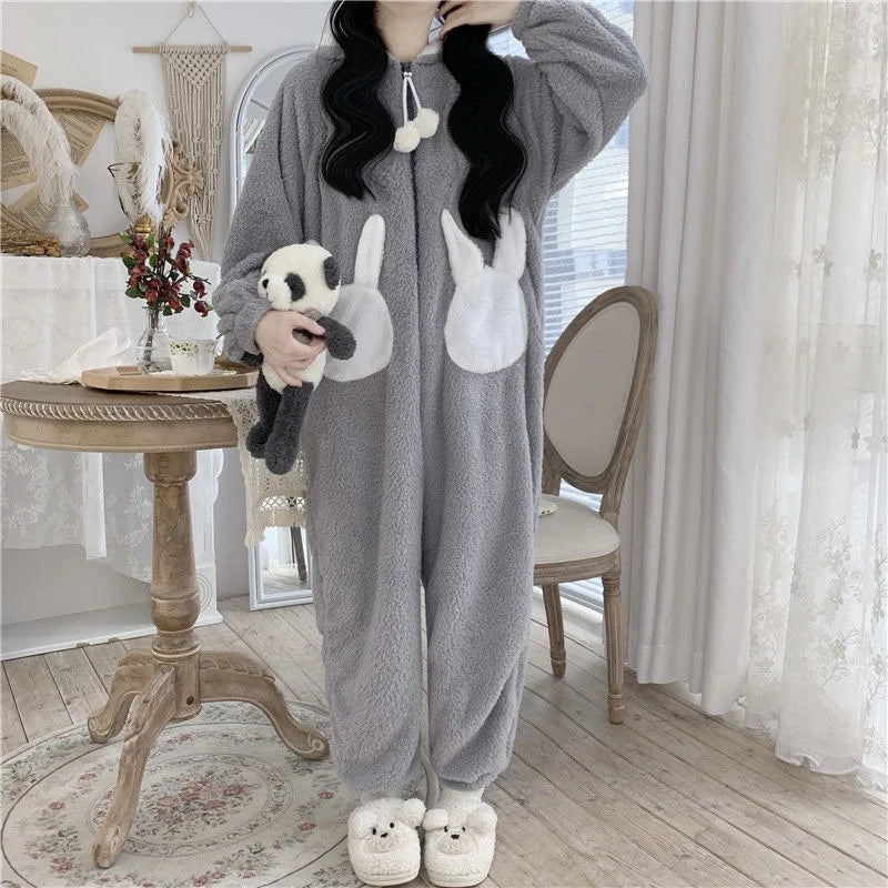 Women's Bunny Hooded Onesie