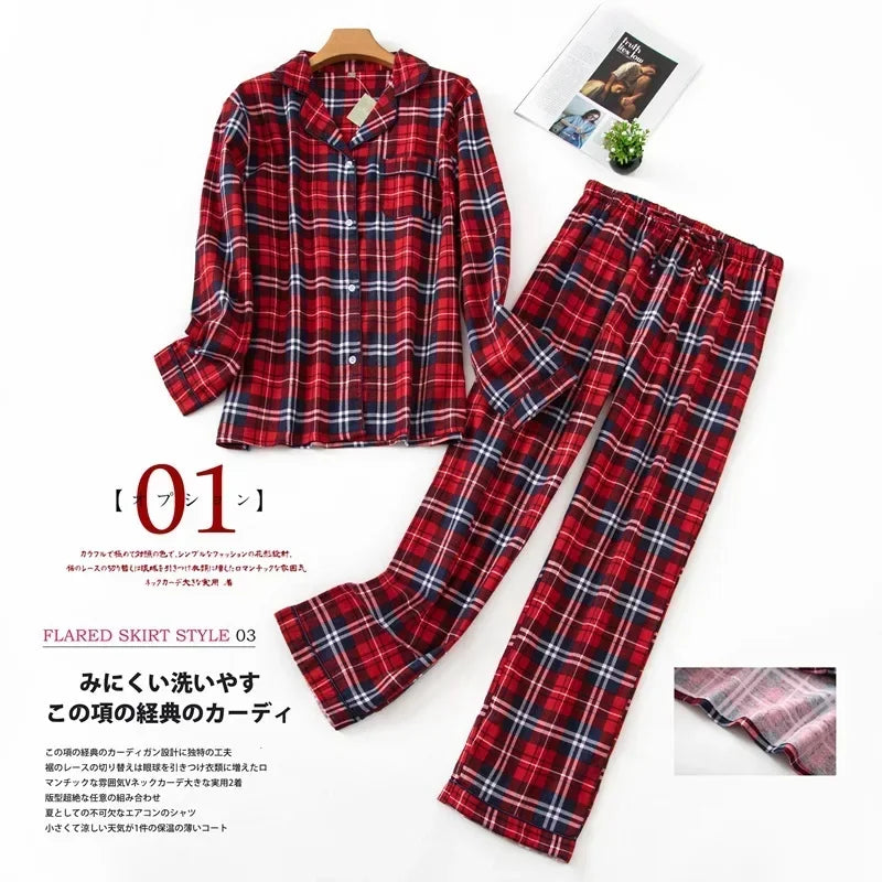 Women's Plus Size Flannel Cotton Pajama Set