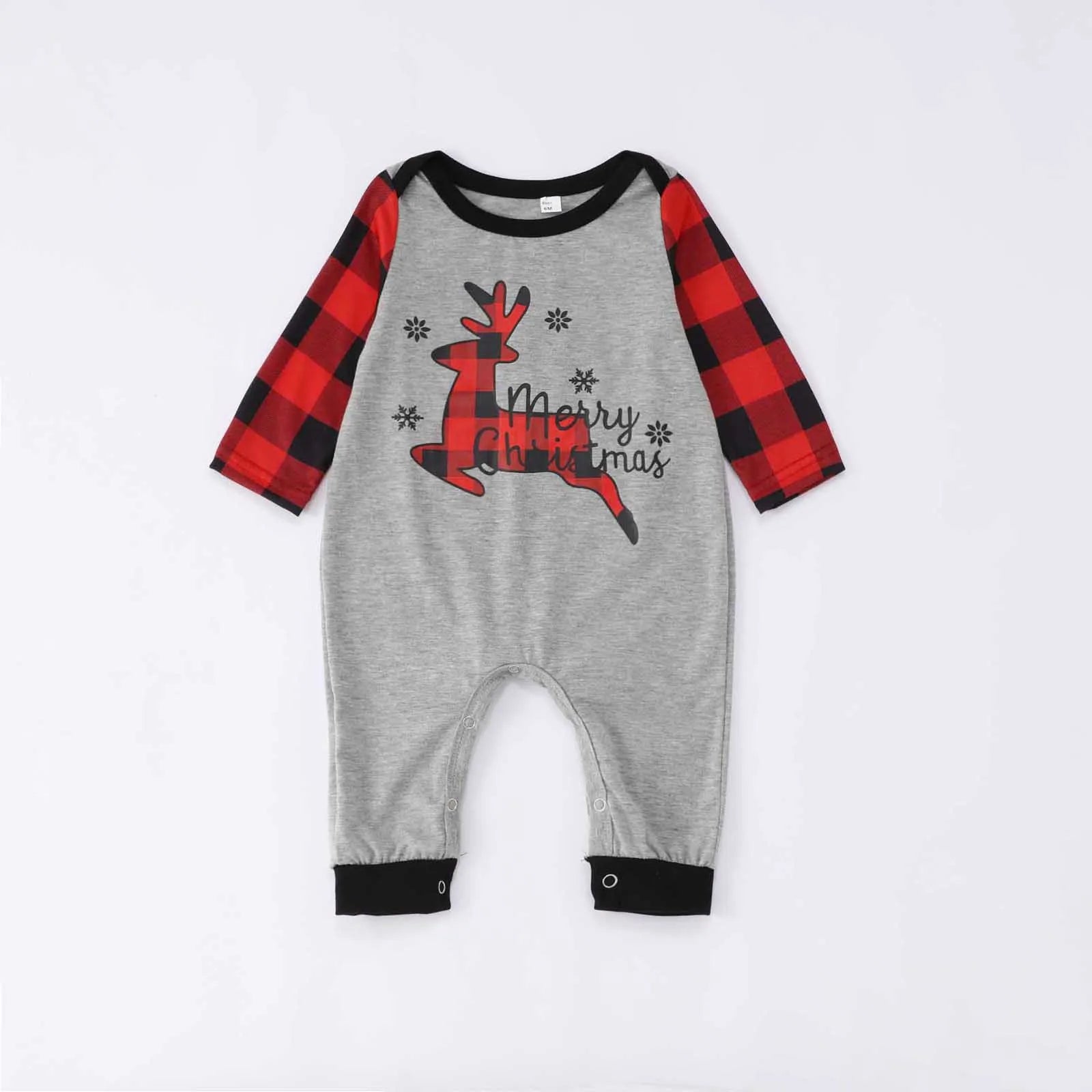 Family Christmas Eve Plaid Matching Pajama Set in Beige, view 14