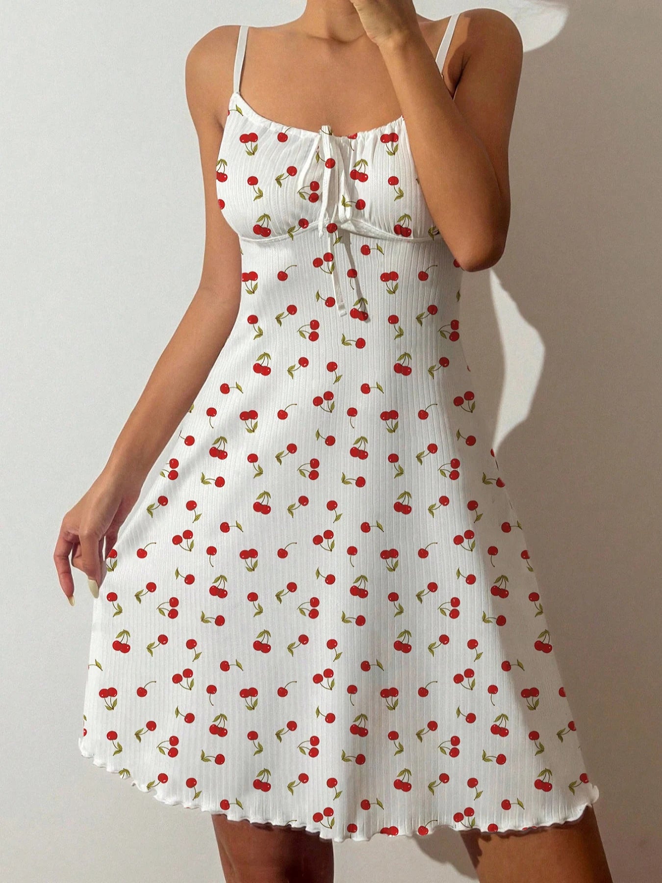Women's Sleepwear Sexy Nightdress Night Gown Heart Printed Halter Neck Pajama Mini Dress Casual Sleepshirts Nightdress