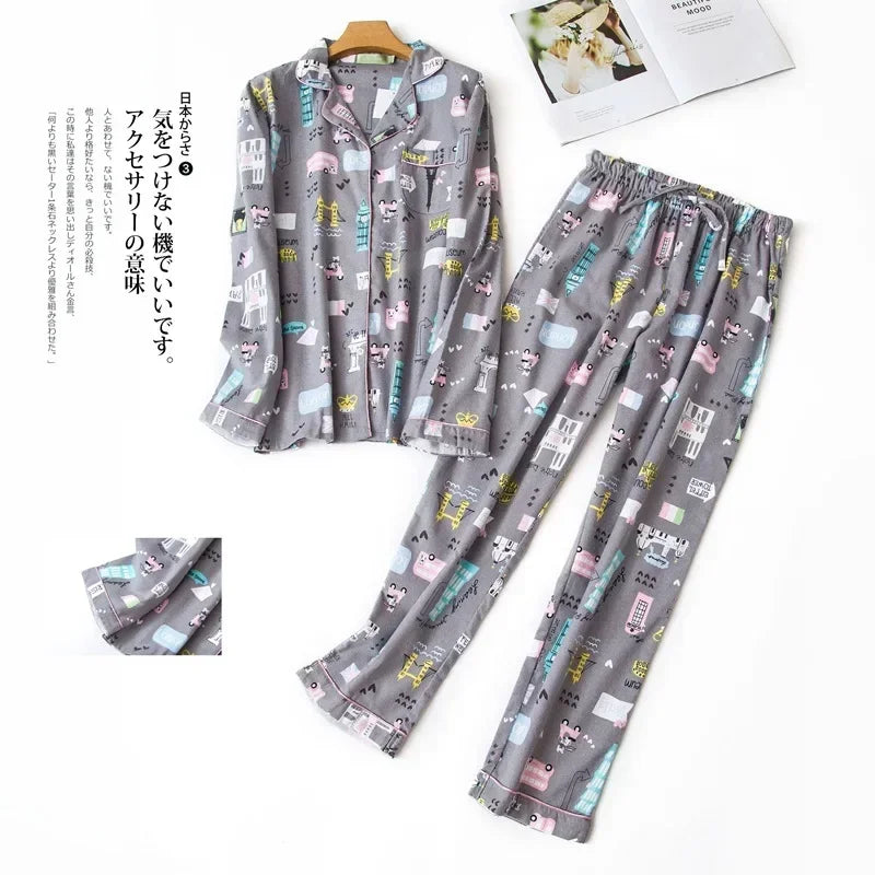 Women's Plus Size Flannel Cotton Pajama Set