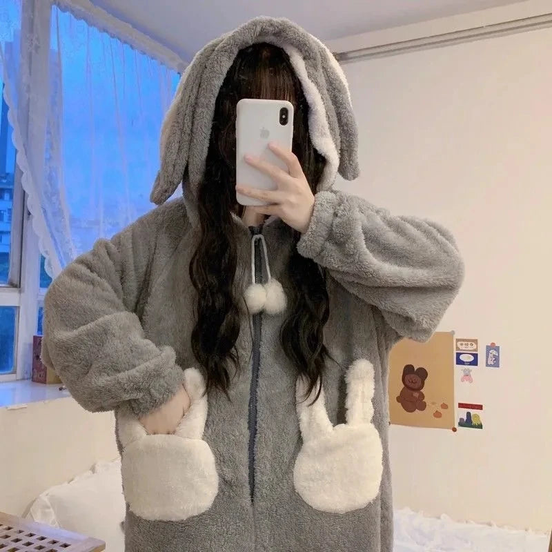 Women's Bunny Hooded Onesie