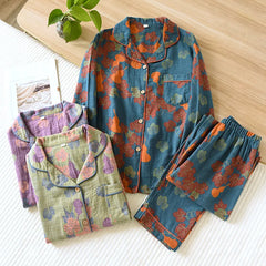 Japanese Spring and Autumn Women's Pajama Set